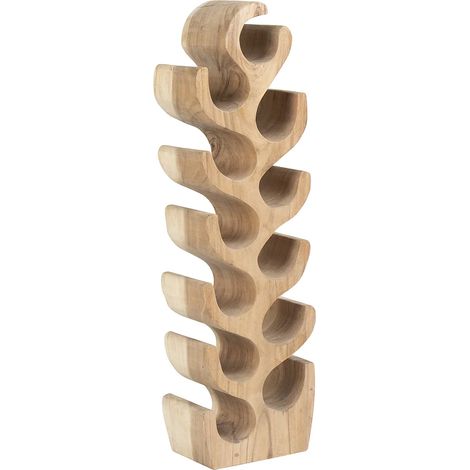 Portabottiglie 12 bottiglie L. 28 x P. 19 x H. 100 cm in Legno di Suar Naturale - GUIMARAS (1/5)