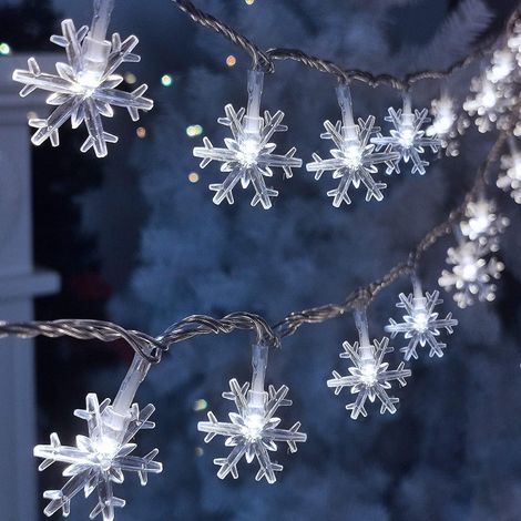 Schneeflocke Lichterketten Außen,10M 100 LED Lichterkette weihnachtsbaum 8 Modi Wasserdicht Lichterkette Weihnachten Weihnachtsdeko Außen Innen Tannenbaum Weihnachtsbeleuchtung Garten Hochzeit Party (1/5)