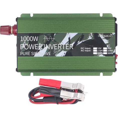 Onduleur solaire à onde sinusoïdale pure 1000W, convertisseur DC-AC 12V-220V avec ventilateur de refroidissement (1/5)