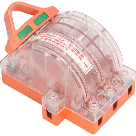 Elektrischer Messerschalter, 3-polig, 2-Positionen-Umschalter, Messingkontakte, transparente Abdeckung, 220 V/380 V, für Stromkreise bis 100 A (1/5)