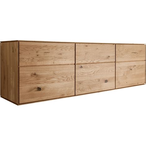 Sideboard 172cm, stehend oder hängend, Wildeiche massiv geölt, WYNDHAM-69 (1/5)