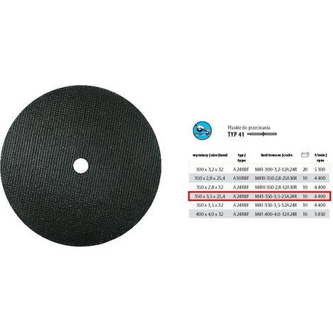 Disque à tronçonner pour métaux INCOFLEX 350 x 3,5 x 25,4 mm