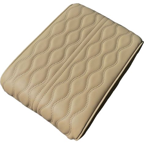 Accoudoir Boîte de Siège Housse Toucher Confortable Cuir PU Console Centrale Repose-Bras Universel pour Véhicule Beige (1/5)