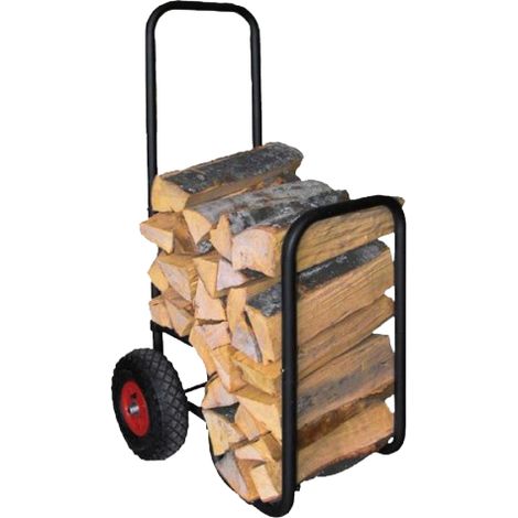 Chariot à bûches avec pneus caoutchouc