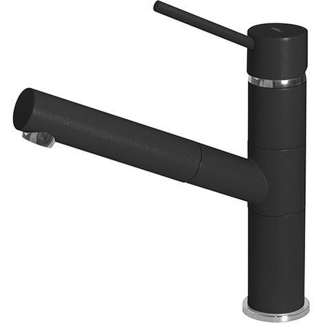 Elleci Reno K86. Tipo di beccuccio: Estraibile, Colore del prodotto: Nero, Materiale del rubinetto: Keratek. Altezza sopra la superficie di fissaggio (max): 24,2 cm - MKKREN86 (1/2)