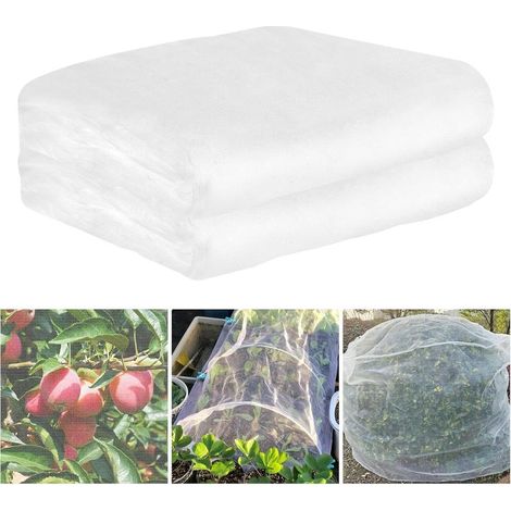 Blanc Filet Anti Insecte 2.5 x 10 Metres Filet de Protection Potager Peut Etre Utilisé pour Le Camping en Plein Air Peut Egalement Etre Utilisé pour Protéger Les Plantes