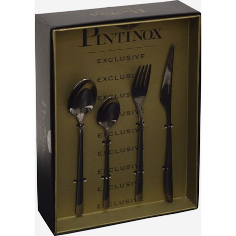 Set posate acciaio inox 18/10 24 pezzi lavastoviglie Florence - Nero