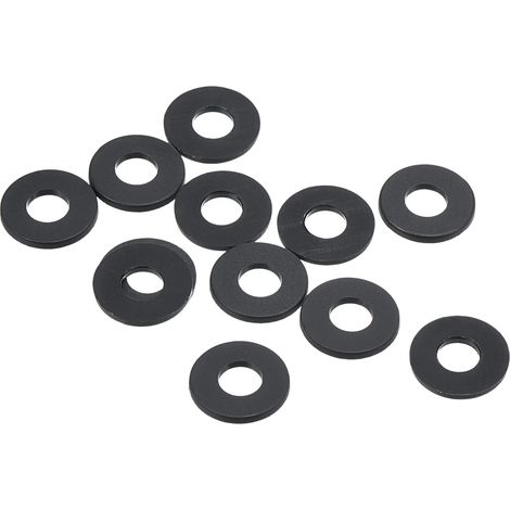M4 Nylon Plat Rondelle, 12 Paquet 4mm ID 10mm OD Étanchéité Espaceur Joint Anneau pour Robinet Tuyau Eau Tuyau Fixation Boulon, Noir (1/5)