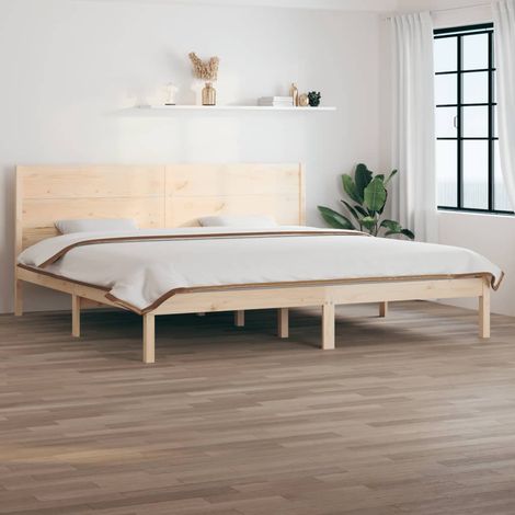 Cadre de lit sans matelas 200x200 cm bois massif de pin (1/5)