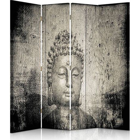 Paravent Décoratif Bouddhas Zen pour Intérieur Paisible - 145 x 150 cm - 2 faces R° V°