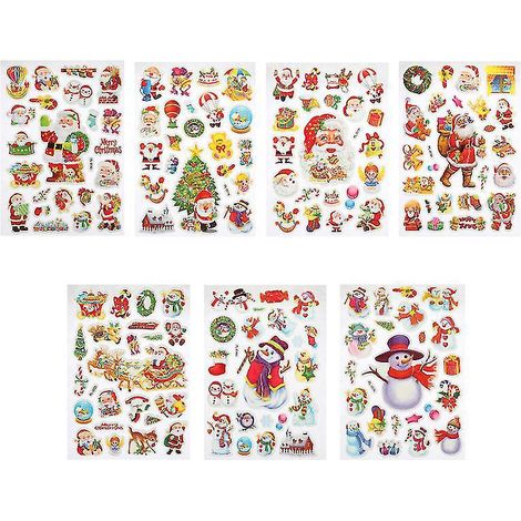 7 feuilles d'autocollants 3D de Noël (1/3)