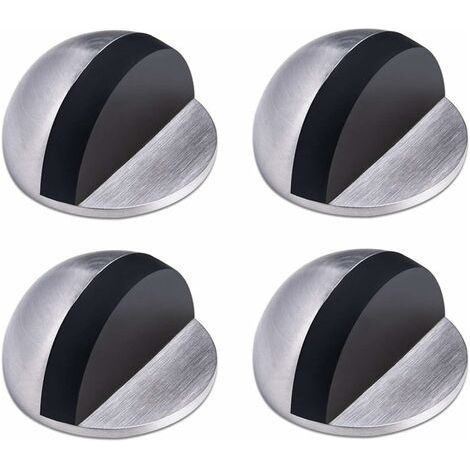 Butée de Porte,Arret de Porte en Acier Inoxydable,Butée de Porte Adhesive,Butoir Porte au Sol,Butée de Porte en Caoutchouc ,Demi Lune Bloc Porte, pour la Maison et le Bureau,4 Pièces (1/4)