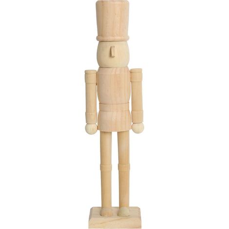 Soldat Casse-Noisette en bois 38cm, non peint, kit de bricolage pour décoration de Noël (1/4)