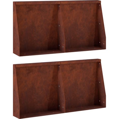 Muro di contenimento 4 pz 40 x 12 x 40 cm Acciaio Corten vidaXL