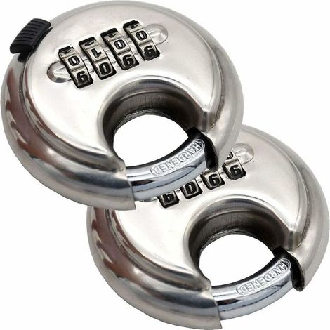 Cadenas à combinaison à 4 chiffres, cadenas à disque rond en acier trempé (1/5)