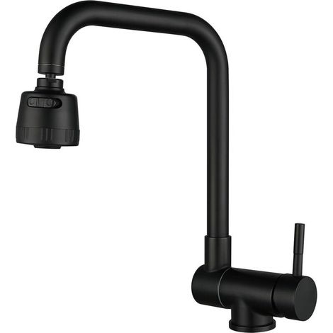 Miscelatore da cucina pieghevole nero – Acciaio inox 304 – Girevole a 360° – Senza piombo – Tecnologia per il risparmio idrico del 30% (1/5)