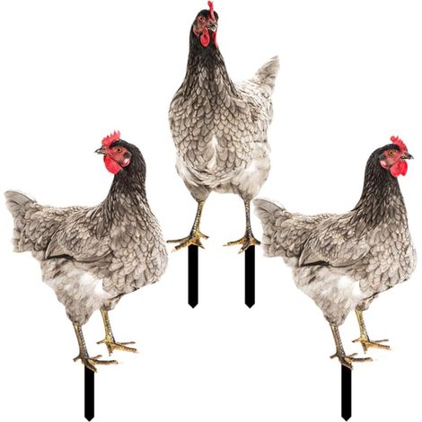 Stück Gartenpflock Hühner aus Acryl Realistische