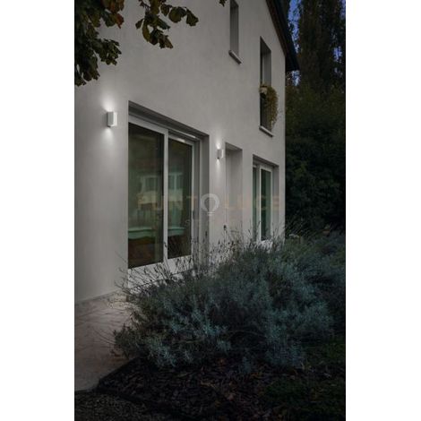APPLIQUE ZENO SQUARE BIANCO 2 LUCI ATTACCO GU10 IP65 H.15,5CM