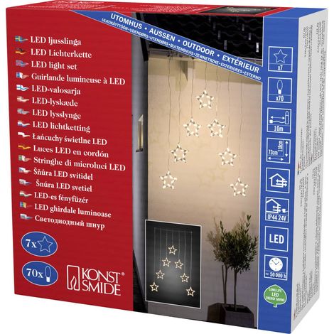 Guirlande lumineuse stalactites, étoiles Konstsmide 4043-103 pour l'extérieur 24 V LED N/A (l x H) 72 cm x 118 cm Y633791 (1/3)