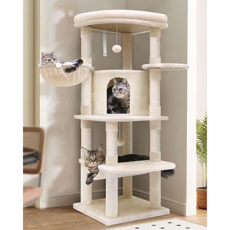 Solide Arbre a Chat Coin Plateforme Hamac Niche pour 2/3 Chat (1/5)