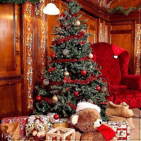 Guirlande de Noël, lot de 4 guirlandes scintillantes, 2 m de long, pour décorer murs et fenêtres lors de fêtes - Rouge (1/5)