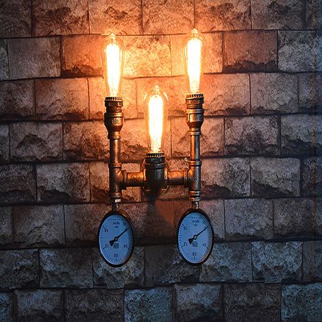 Lustre mural vintage à 3 lumières avec finition en fer pour bar, salon et chambre à coucher (1/4)