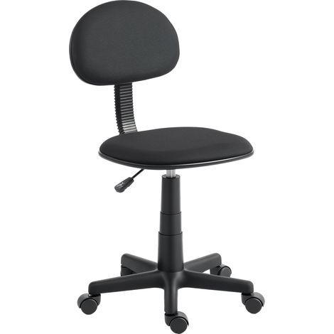 HOMCOM Armless Office Chair with Adjustable Height, 360 Swivel Wheels, Black (1/5)