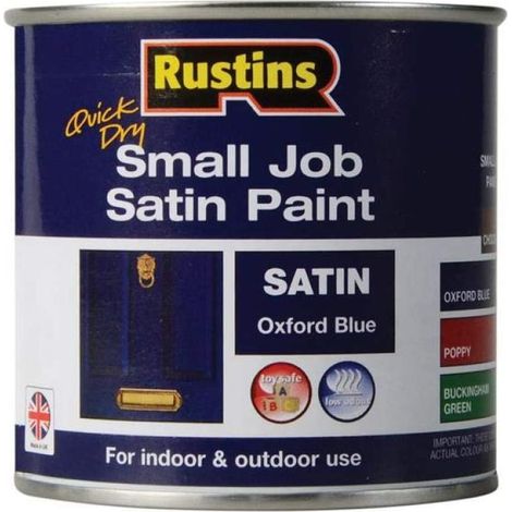 Rustins SPOBW250 Quick Dry Small Job Satin Paint Oxford Blue 250ml RUSSJPSOXBQD