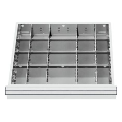 STIER Schubladeneinteilung Metalleinteilung BLH 75 mm Innenmaß 500x450 mm 20 Fächer 6 x TW 75