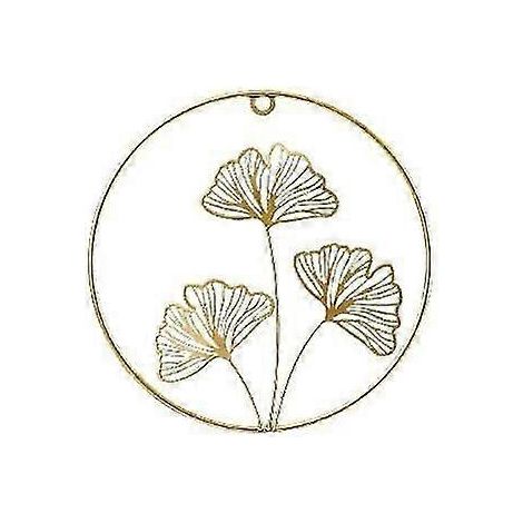 Décoration murale en feuille de ginkgo nordique, couleur or, feuille de ginkgo creuse, 21 x 21 cm (1/4)