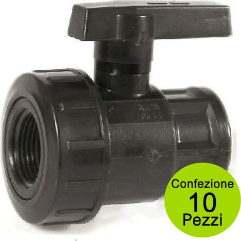 Multipack 10 pezzi valvole pe monoghiera femmina femmina 1 pollice per impianti irrigazione dn 25