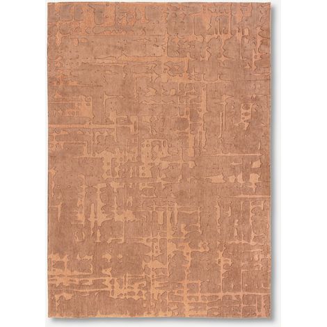 BAOBAB-DESIGN – STRUKTURIERTER TEPPICH MIT SAMTEFFEKT – Hergestellt in Belgien – Handarbeit – Natürliche Rutschfestigkeit – 100 % Polyester – Za-Kupfer – Rund 240 cm (1/5)