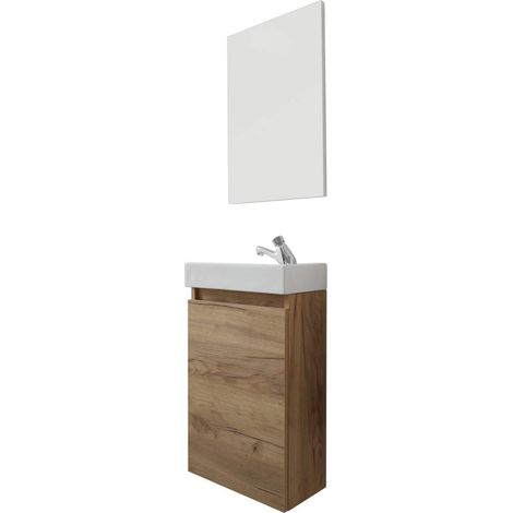 Champ ensemble de meubles de salle de bains chêne décor. (1/5)