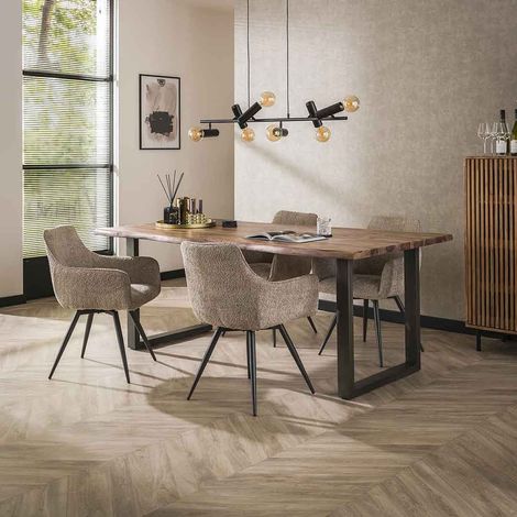 Lot de 2 fauteuils pivotants modernes en tissu bouclé Romaric (1/4)