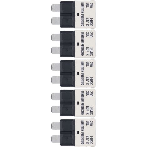 Disjoncteur automatique E37 T1 25A, 5 pièces, grade UL, thermoplastique 94V0, compatible ATC/ATO, protection circuit voiture et bateau (1/5)