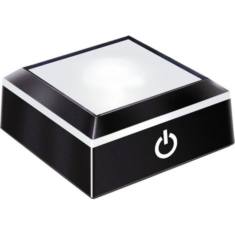 Expositor cuadrado antideslizante con base de luz LED en una variedad de colores, adecuado para obras de arte de cristal esférico (superficie superior plana)