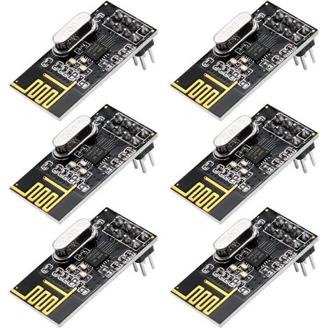 NRF24L01+ 6er-Pack 2,4-GHz-Funktransceiver-Module, RF PI ARM Funktransceiver-Modul, Upgrade für drahtlose Kommunikationsmodule, 200 m Reichweite