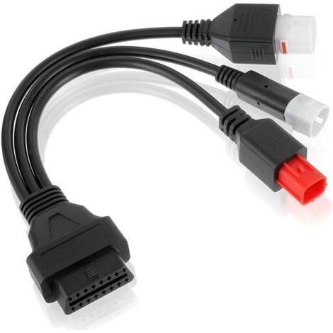 Pair Câble Adaptateur Moto, câble Adaptateur OBD2 3 Broches, 4 Broches, 6 Broches pour Moto Yamaha Euro5, Honda Yamaha Euro6 X-Max T Racer (câble OBD-II, connecteur 3 en 1) (1/5)