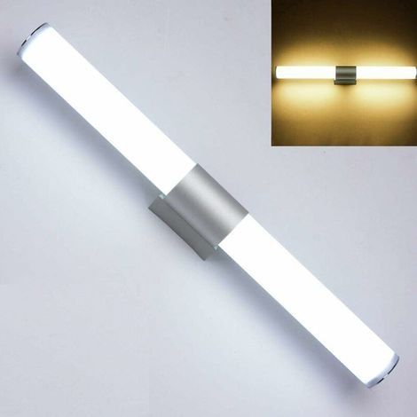 Lampe de miroir LED Moderne Minimaliste en acier inoxydable et acrylique - 12 W - Étanche - Pour salle de bain et éclairage mural(lumière chaude) (1/4)