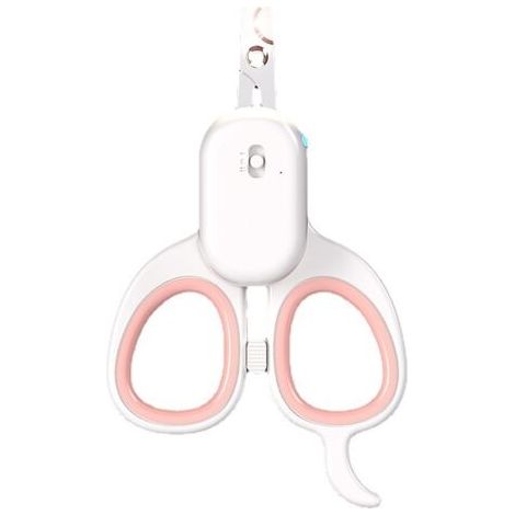 Krallenschere per gatti, tagliaunghie multifunzionale professionale per cuccioli e piccoli animali, in acciaio inossidabile, con illuminazione LED di alta qualità e luce UV (rosa) (1/4)