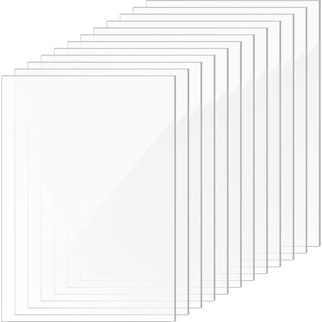 12 pièces Plaque Plexiglass Transparent A4 297x210x2mm - Plaque Acrylique pour Cadre Photo, Projets, Peinture et Gravure Laser (1/5)