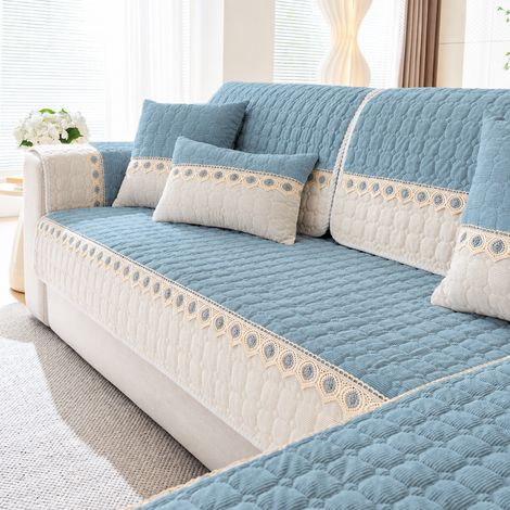 Coussin 4545cm avec rembourrage inclus en velours côtelé QCDY-Nuanyang Bleu brume 35 × 35 × 3 cm 900 g – Livraison gratuite