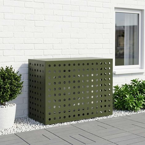 vidaXL Funda para Aire Acondicionado Verde oliva 110 x 50 x 80 cm (1/5)