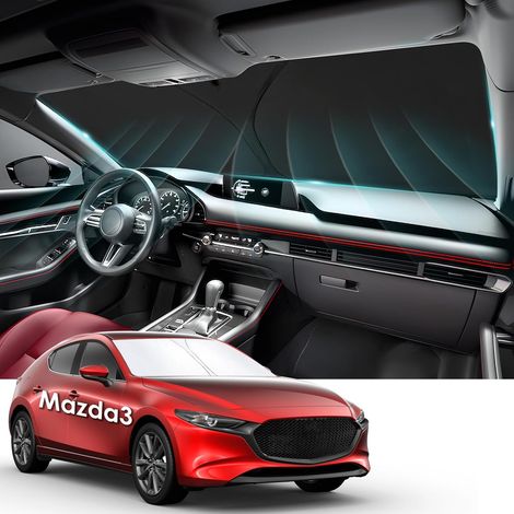 Sun Shade Compatible with 3 Sedan 2019-2025 2026 Car Front Windshield Sun Shade for 3 Accessori with Anti UV Cooling, Interior Protection (1/5)