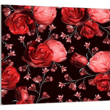 Panneau de verre POUR la cuisine 65x60 Roses (1/5)