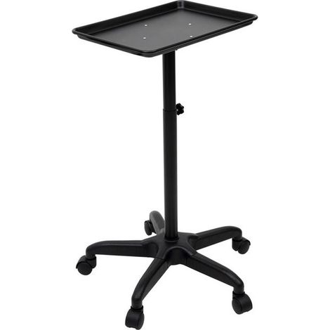 Trolley pour Outils Réglable en Hauteur - Palettes Mobile pour Salon - Chariot Facile pour Salon Cheveux Beauté Spa (Noir) (1/4)