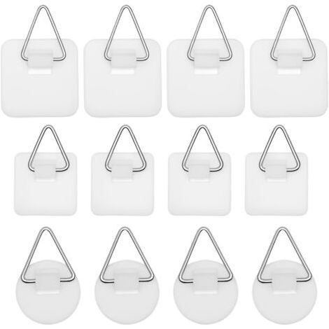 Lot de 24 crochet adhesif mural Crochets Adhésifs Invisibles, Accroche Tableau Adhesif, Accroche Tableau Mural sans Percer, Support Tableau Mural pour Accrocher des Photos, des Peintures (1/5)
