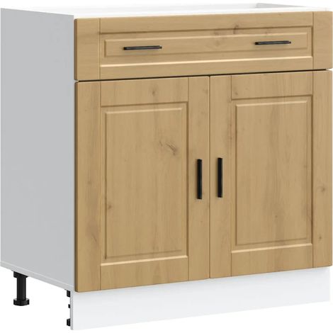 Mueble de cocina moderno con almacenamiento optimizado 80 x 46 x 81,5 cm acabado en roble macizo hecho a mano 020050291 (1/5)