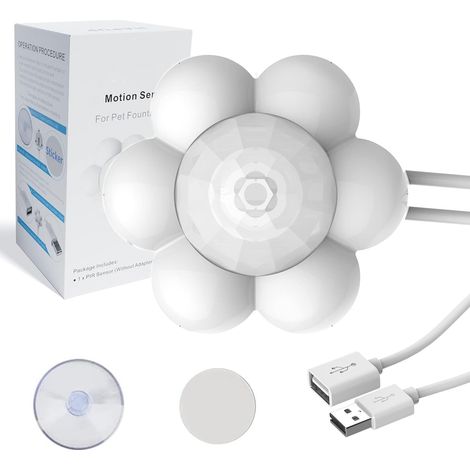 Automatischer externer PIR-Sensor für Katzen-Trinkbrunnen, Bewegungsmelder, DC 5 V, 1 A, Infrarot-Schalter, Bewegungsmelder mit USB-Schnittstelle für Katzen-Trinkbrunnen