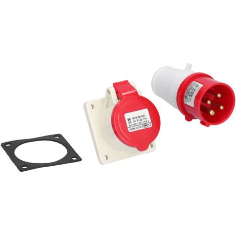 QORVA-Prise d'alimentation à 4 broches, ensemble de connecteurs de prise à montage dissimulé, étanche, triphasé, 380V415V 16A 3P + E